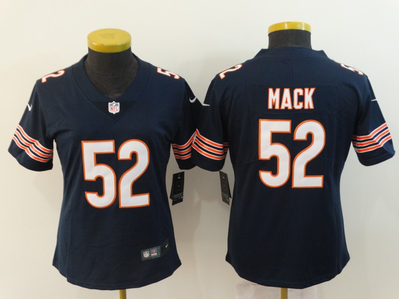 Women's Chicago Bears #52 Khalil Mack Navy Blue Vapor Untouchable Limited Stitched NFL Jersey